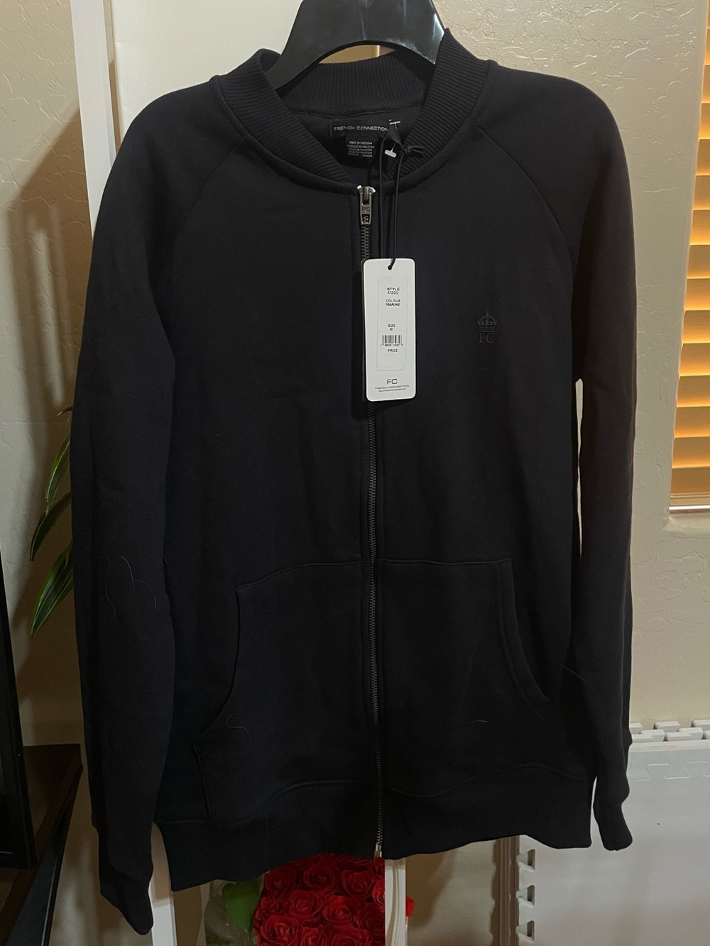 French Connection Men's Black Full-Zip Sweater Jacket